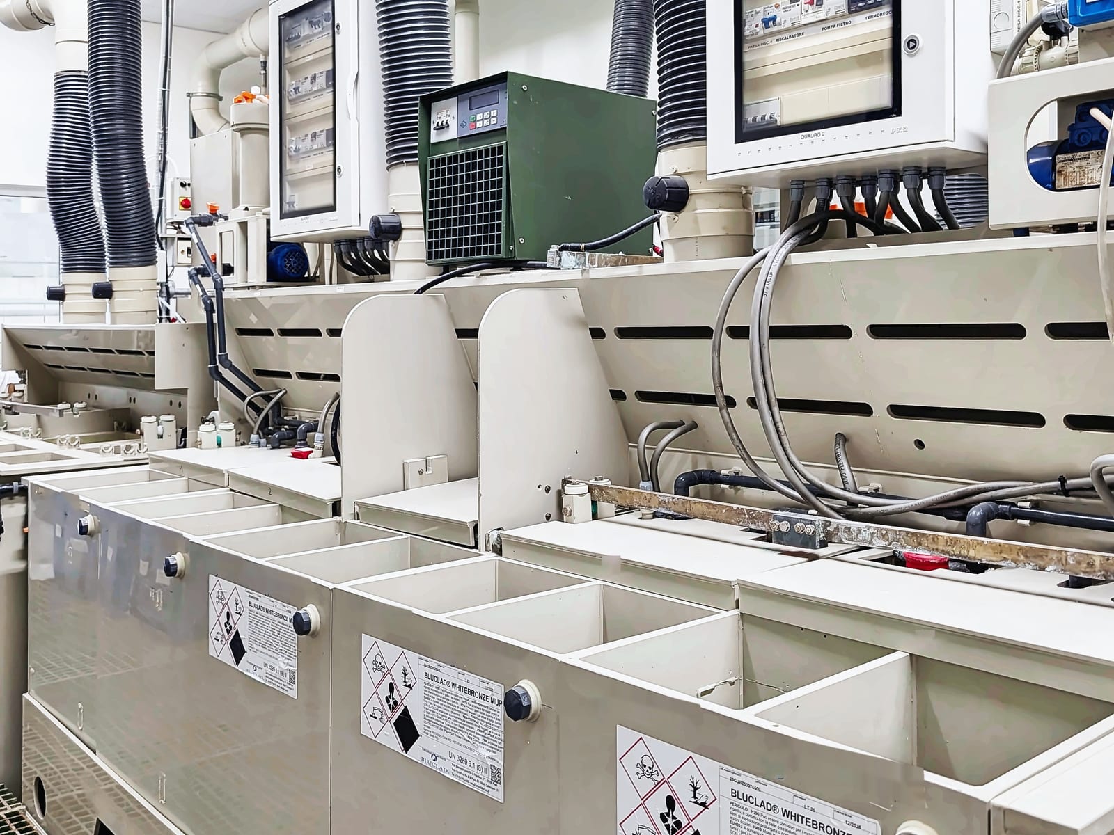 Plating line with process tanks