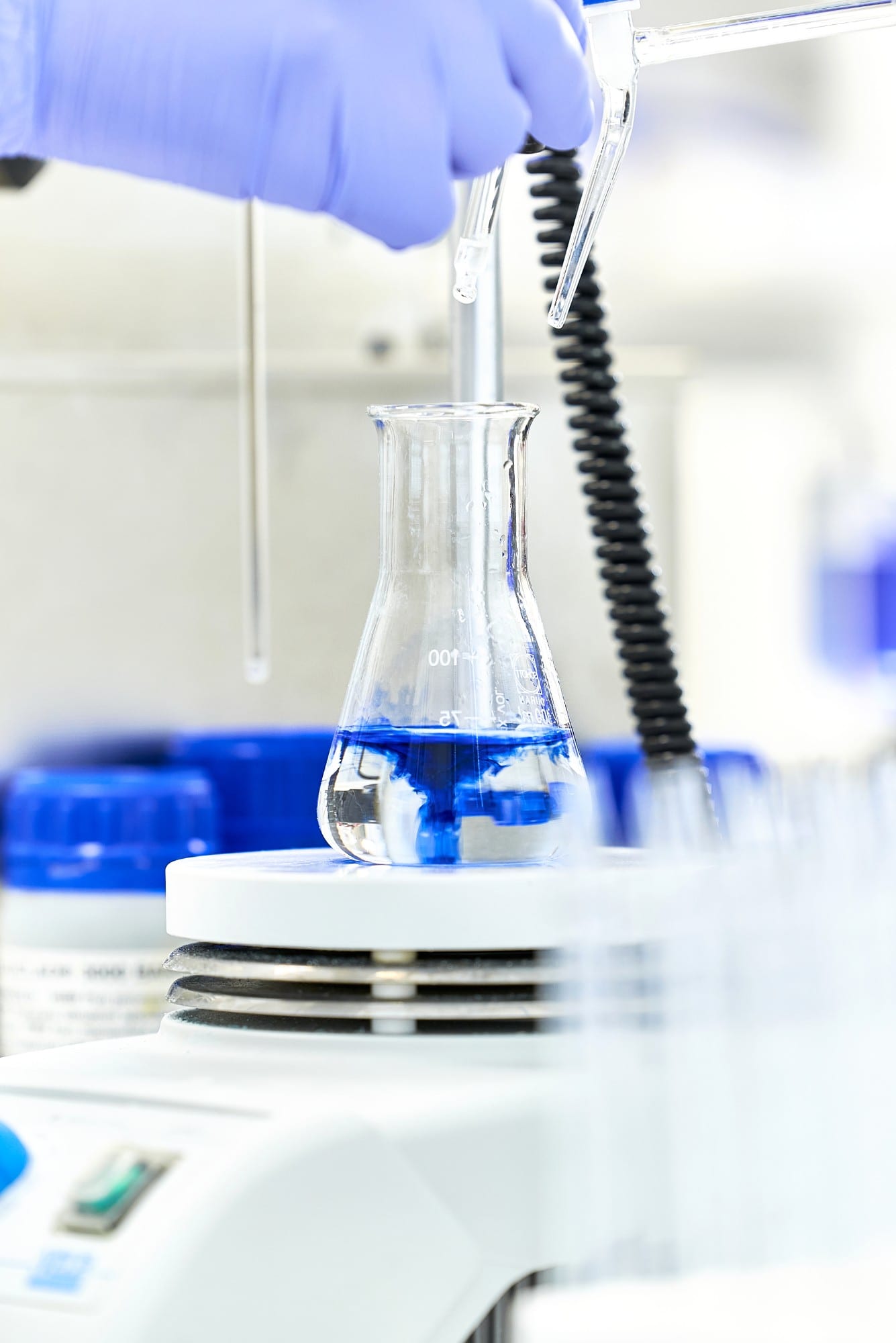 Titration in the Bluclad analytical laboratory