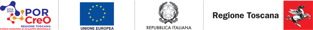 Loghi POR CreO FESR 2014-2020, Unione Europea, Repubblica Italiana, Regione Toscana
