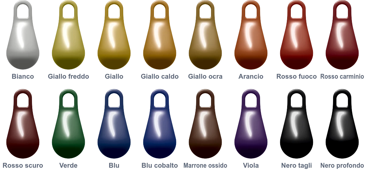Gocce Bluclad nei colori delle finiture BLULAQ® linea 068